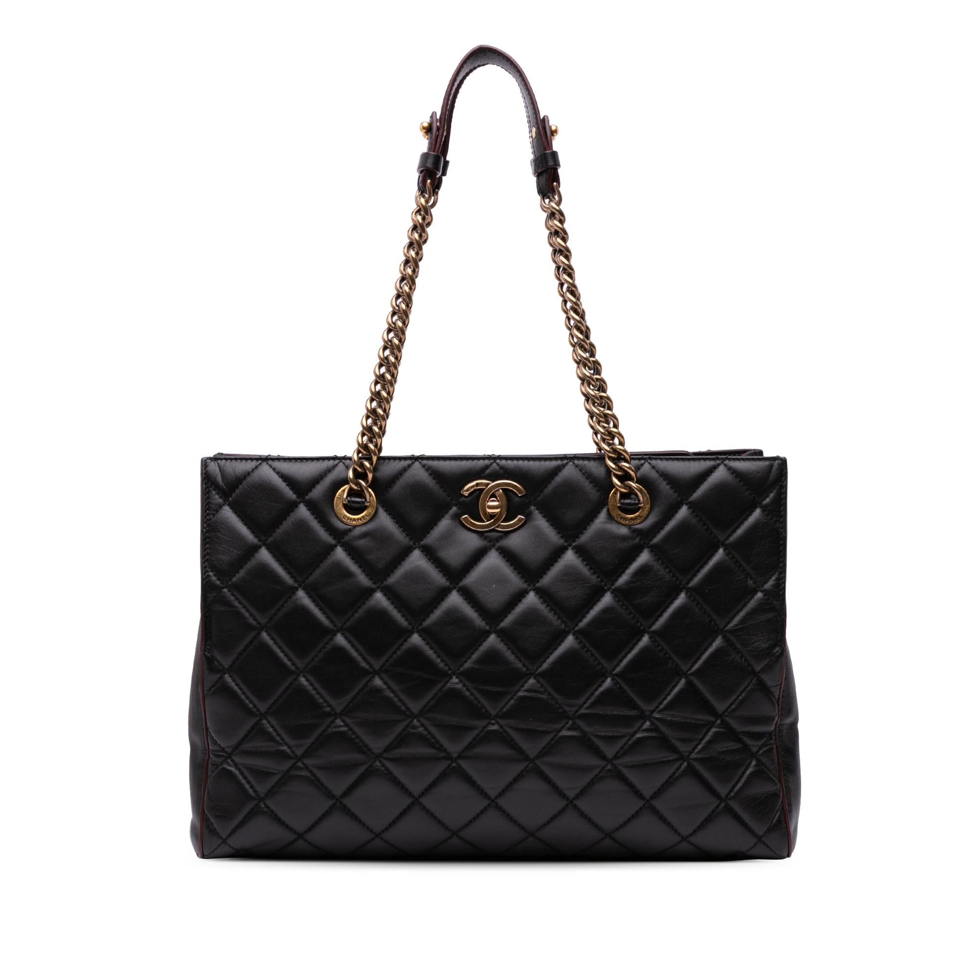 Chanel CC Quilted Lambskin Turnlock Tote Bag Tote 1