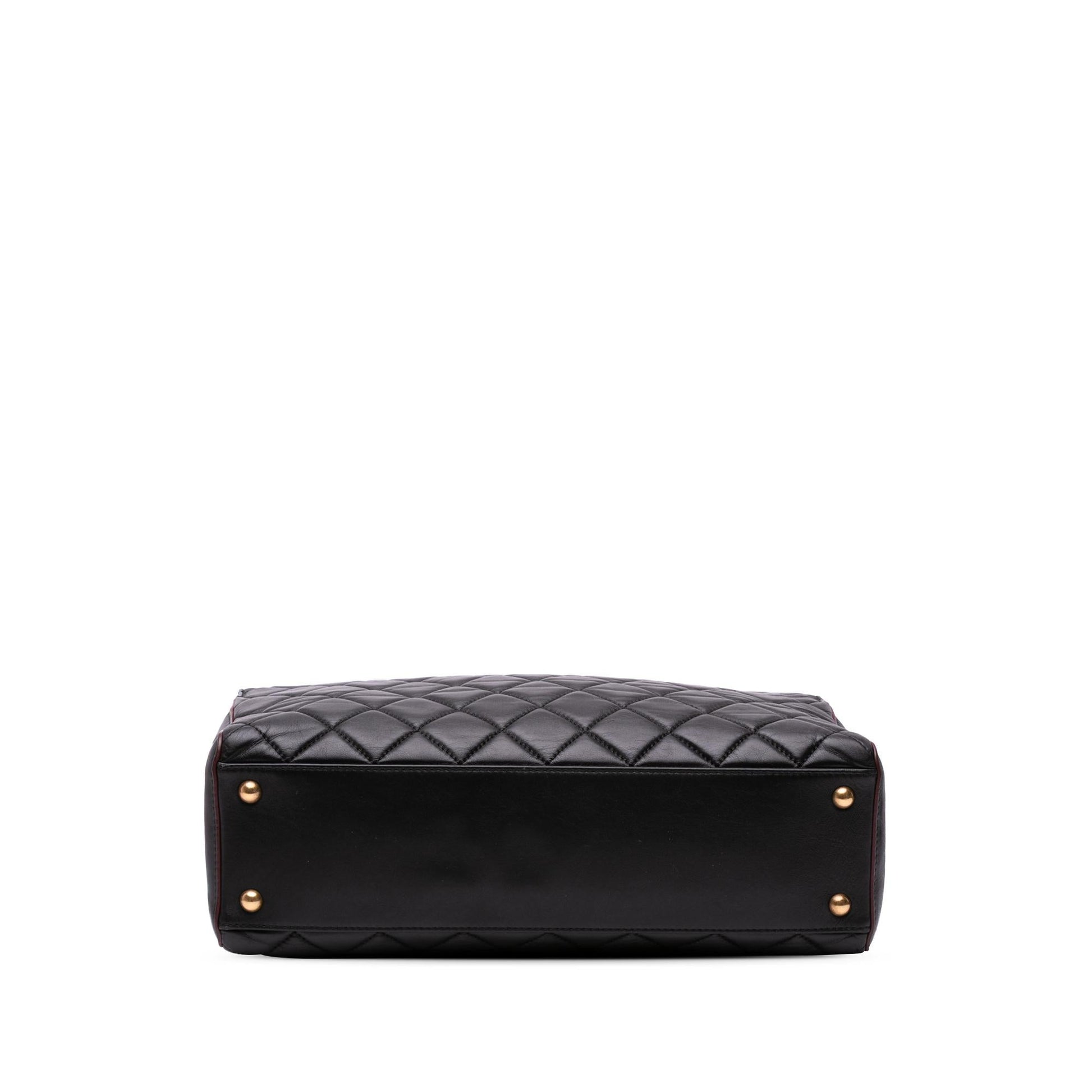 Chanel CC Quilted Lambskin Turnlock Tote Bag Tote 2