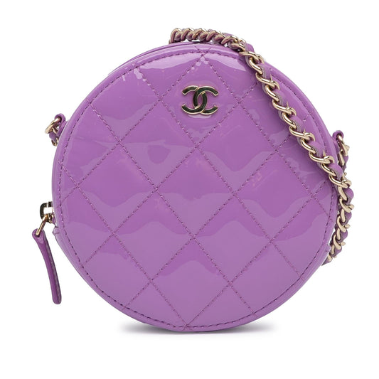 Chanel CC Quilted Patent Round SHG-g7ORNQ Clutch Bag