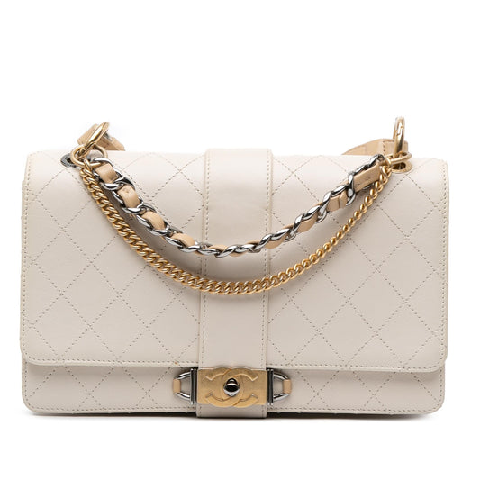 Chanel CC Stitched Calfskin Flap Handbag Flap 1