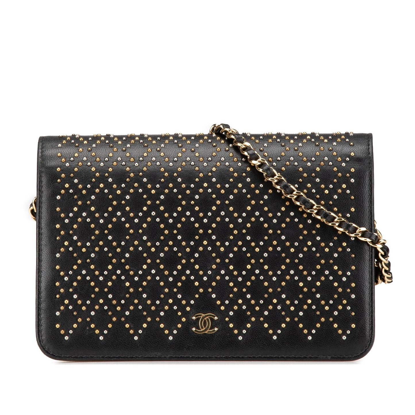 Chanel CC Studded Lambskin on Wallet Case