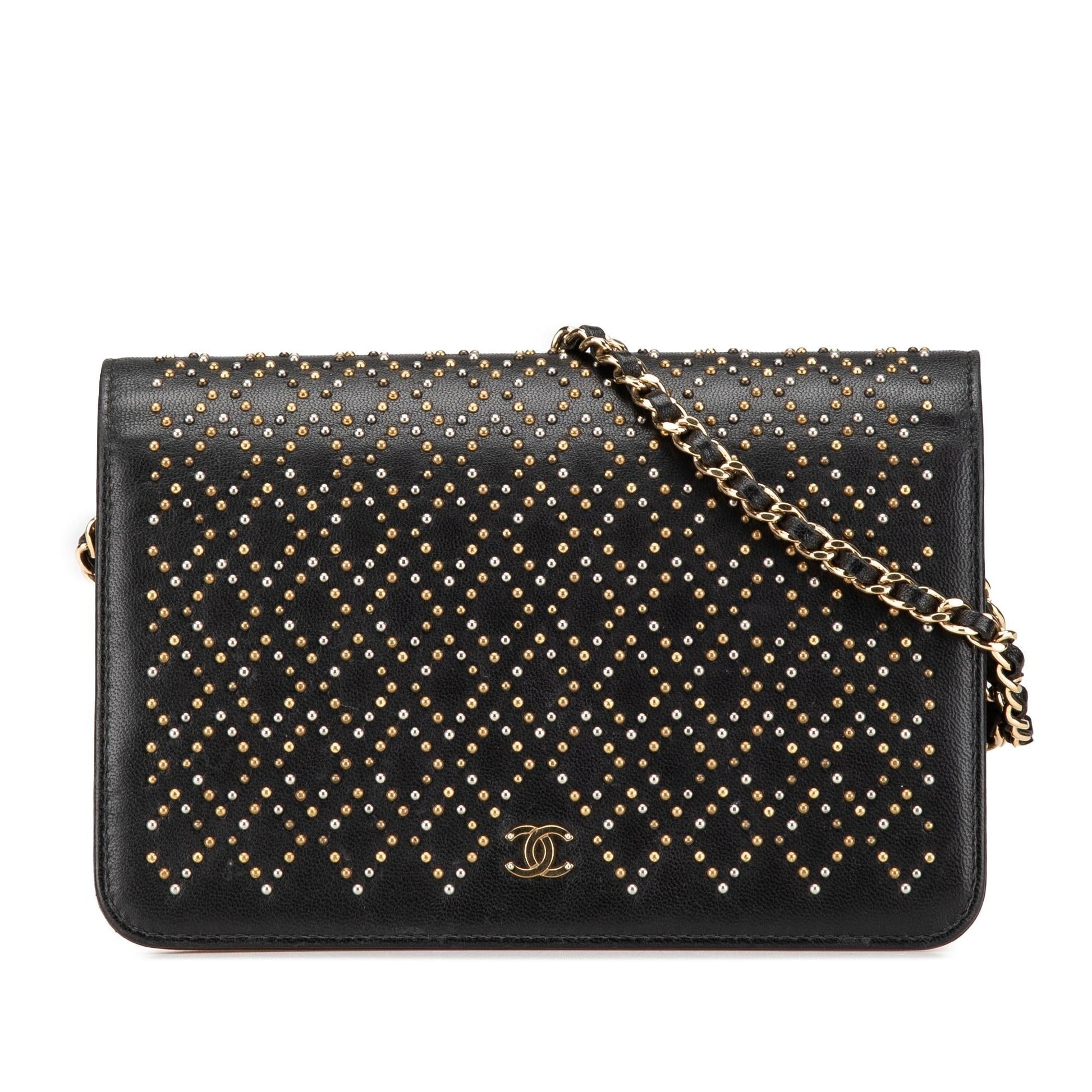 Chanel CC Studded Lambskin on Wallet Case