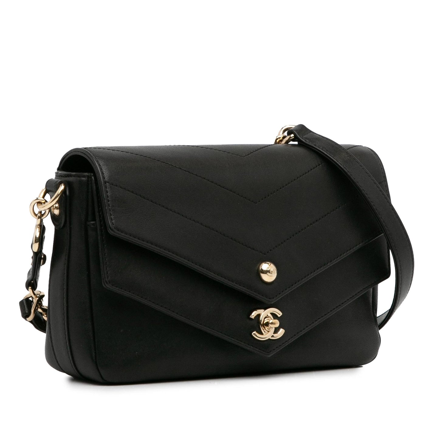 Chanel Calfskin Elaphe Double Chevron Flap SHG-L3u8Dw Handbag
