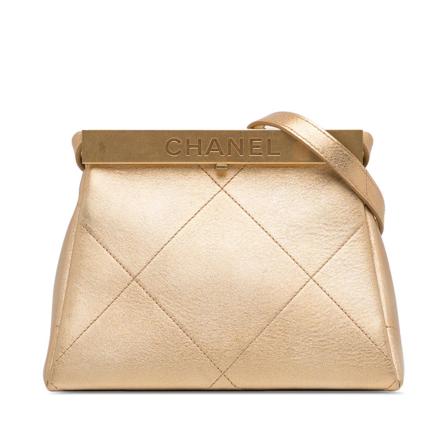 Chanel Calfskin Kiss Frame SHG-h2SEo7 Lock Handbag
