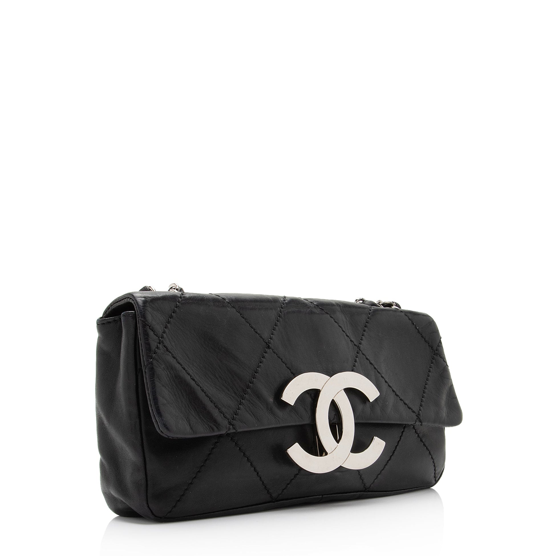 Chanel Calfskin Oversized Quilted CC Flap SHF-FRyV1T Small Shoulder Bag