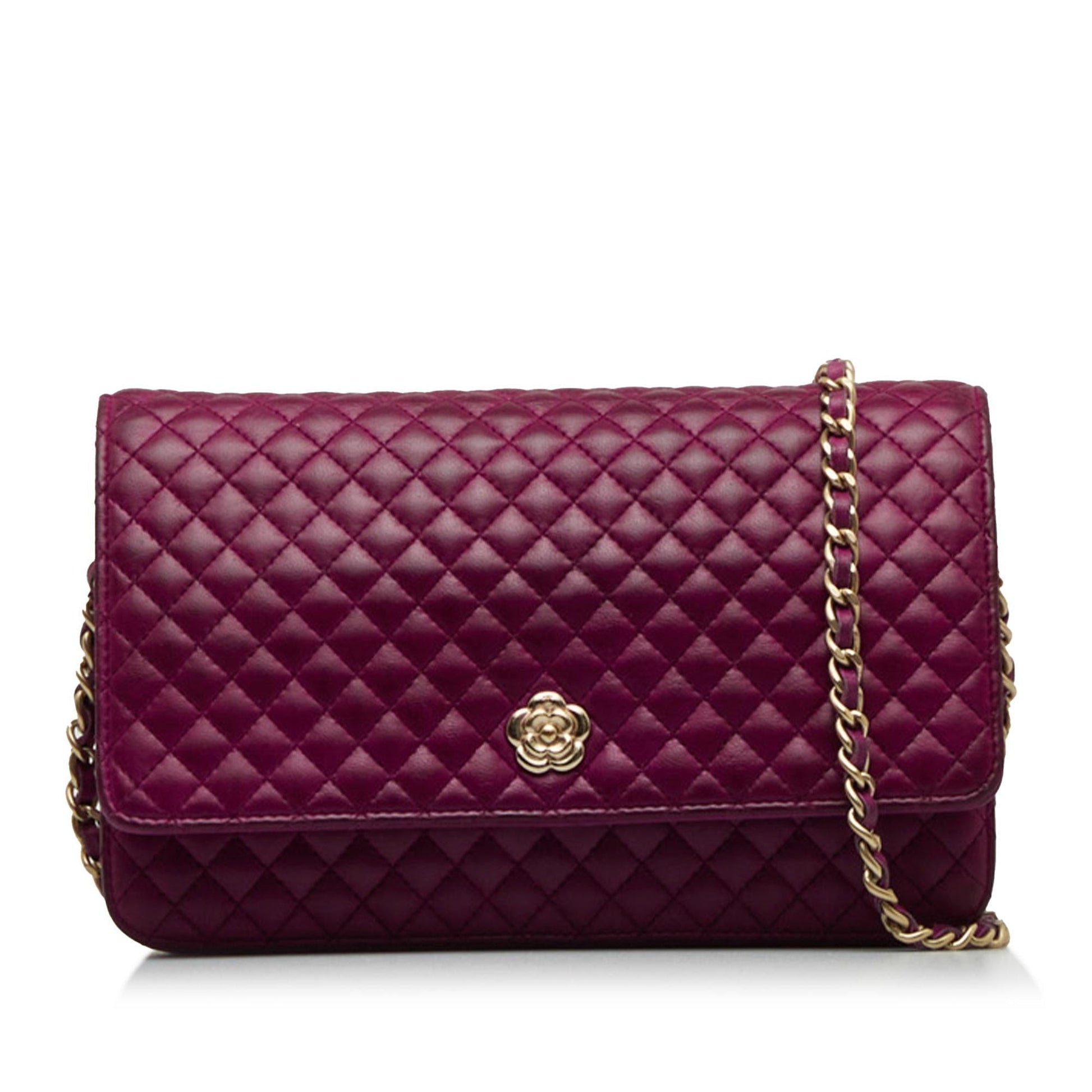 Chanel Camellia On Wallet Case On Chain