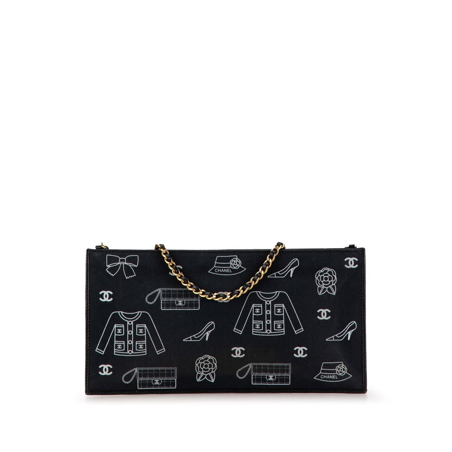 Chanel Symbols Pochette Canvas Clutch Bag