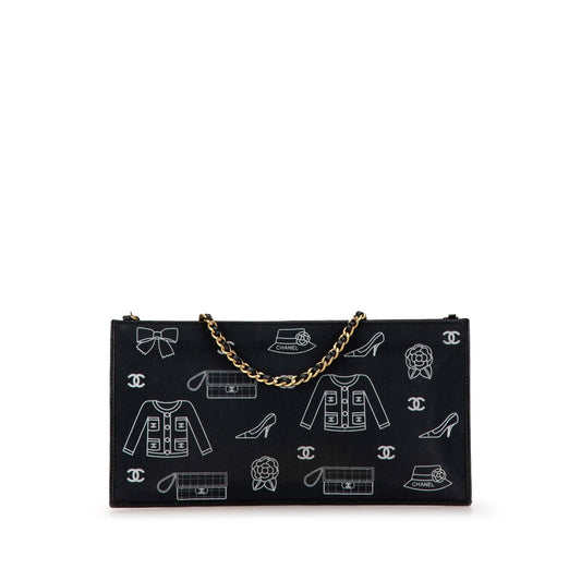 Chanel Symbols Pochette Canvas Clutch Bag