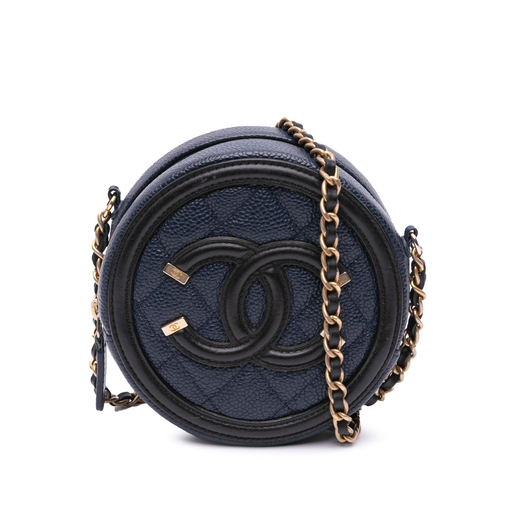 Chanel Caviar CC Filigree Round Crossbody Bag Bag 2