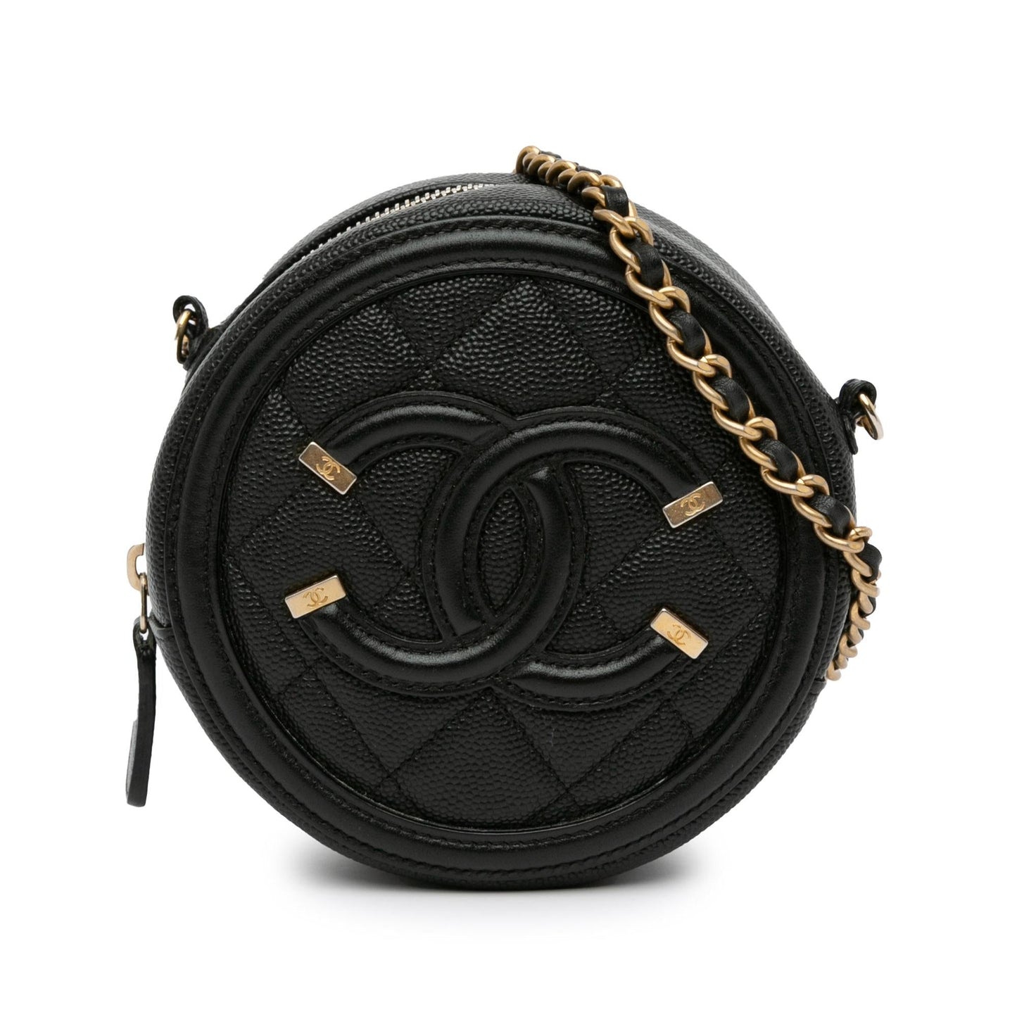 Chanel Caviar CC Filigree Round SHG-bEzArR Crossbody Bag