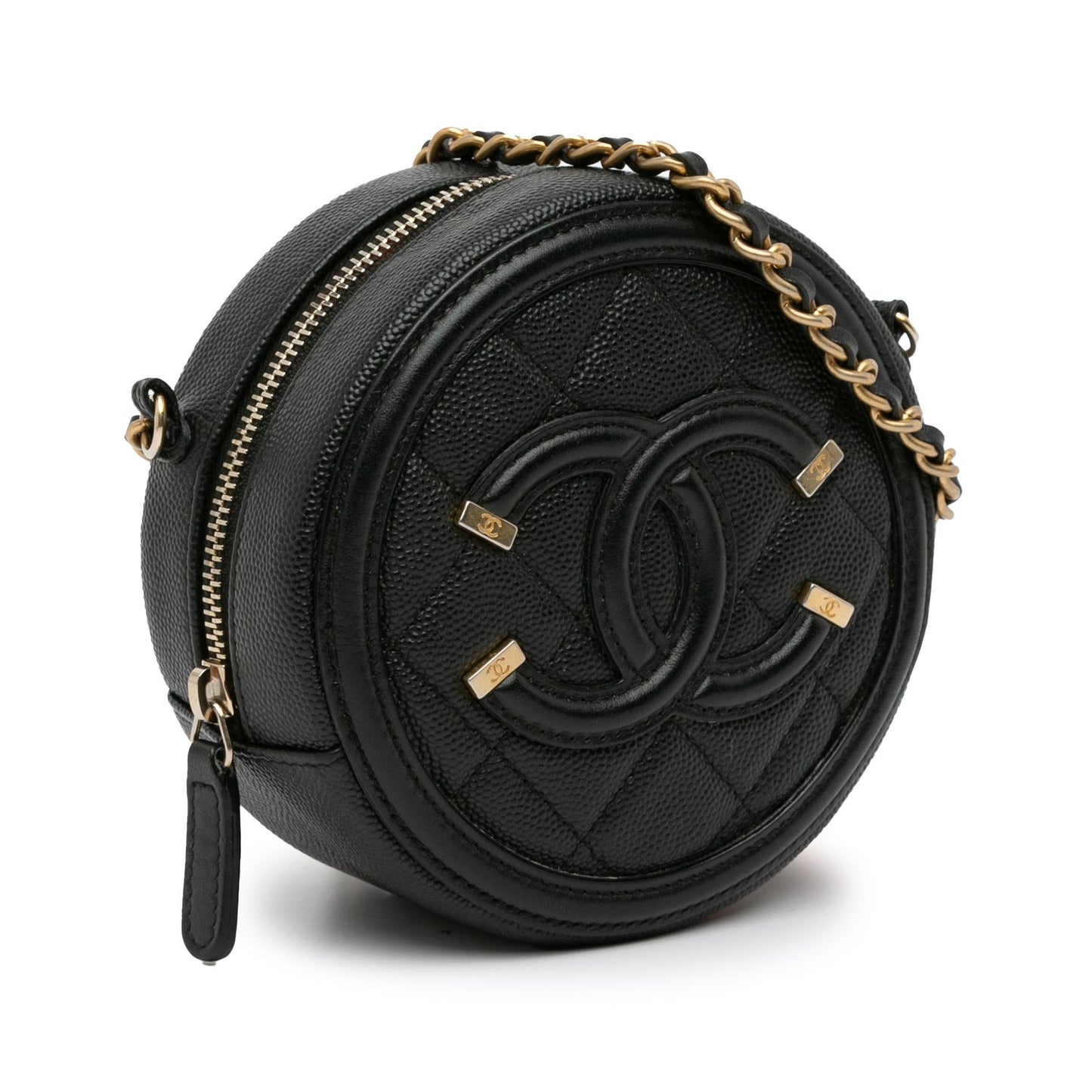 Chanel Caviar CC Filigree Round SHG-bEzArR Crossbody Bag