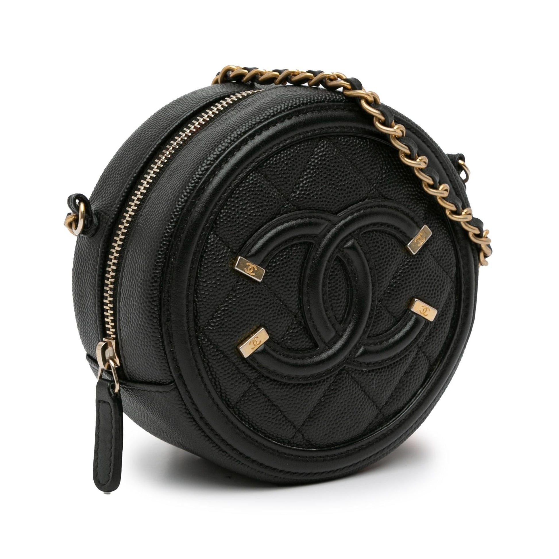 Chanel Caviar CC Filigree Round SHG-bEzArR Crossbody Bag