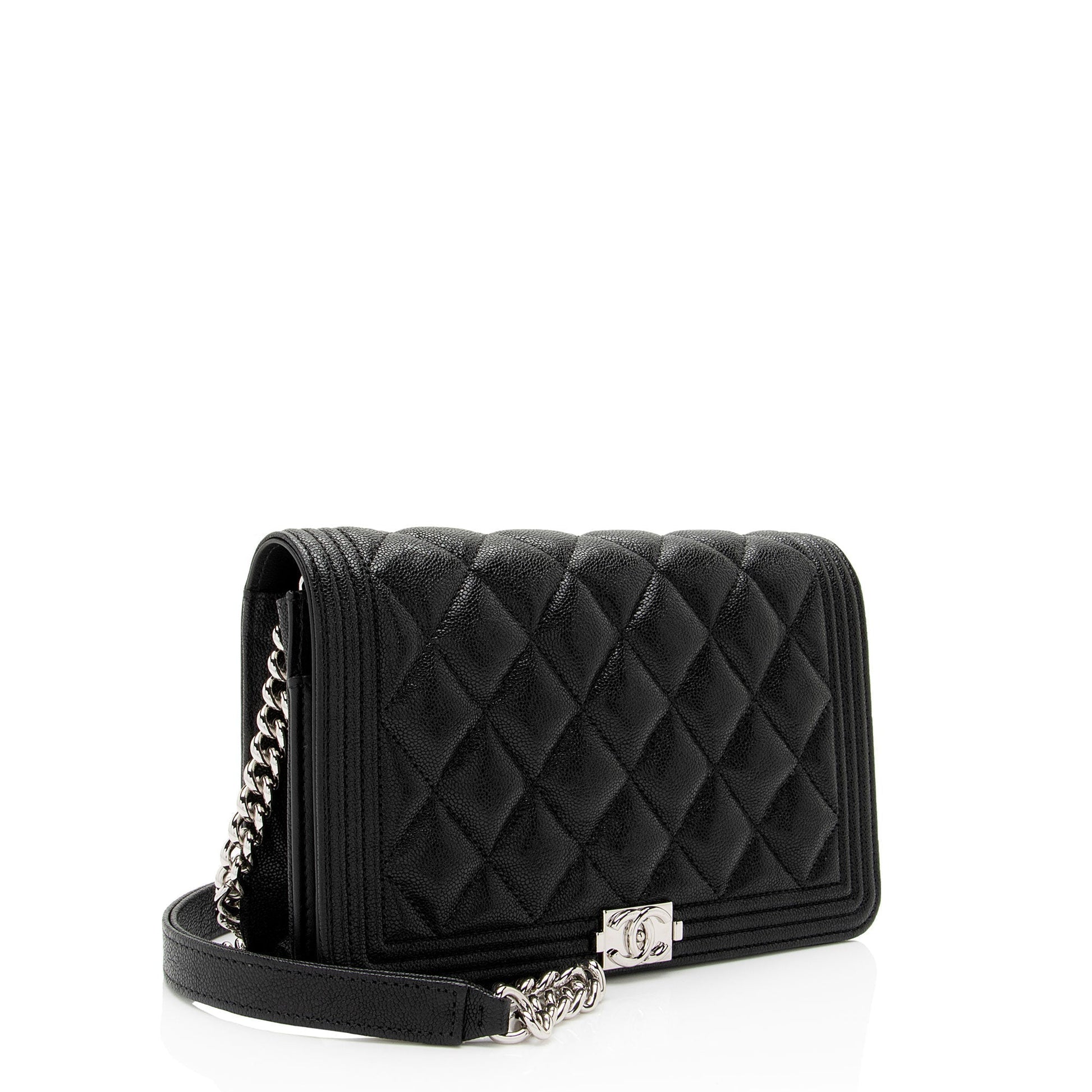 Chanel Caviar Boy on SHF-Rw1D6r Leather Wallet Case