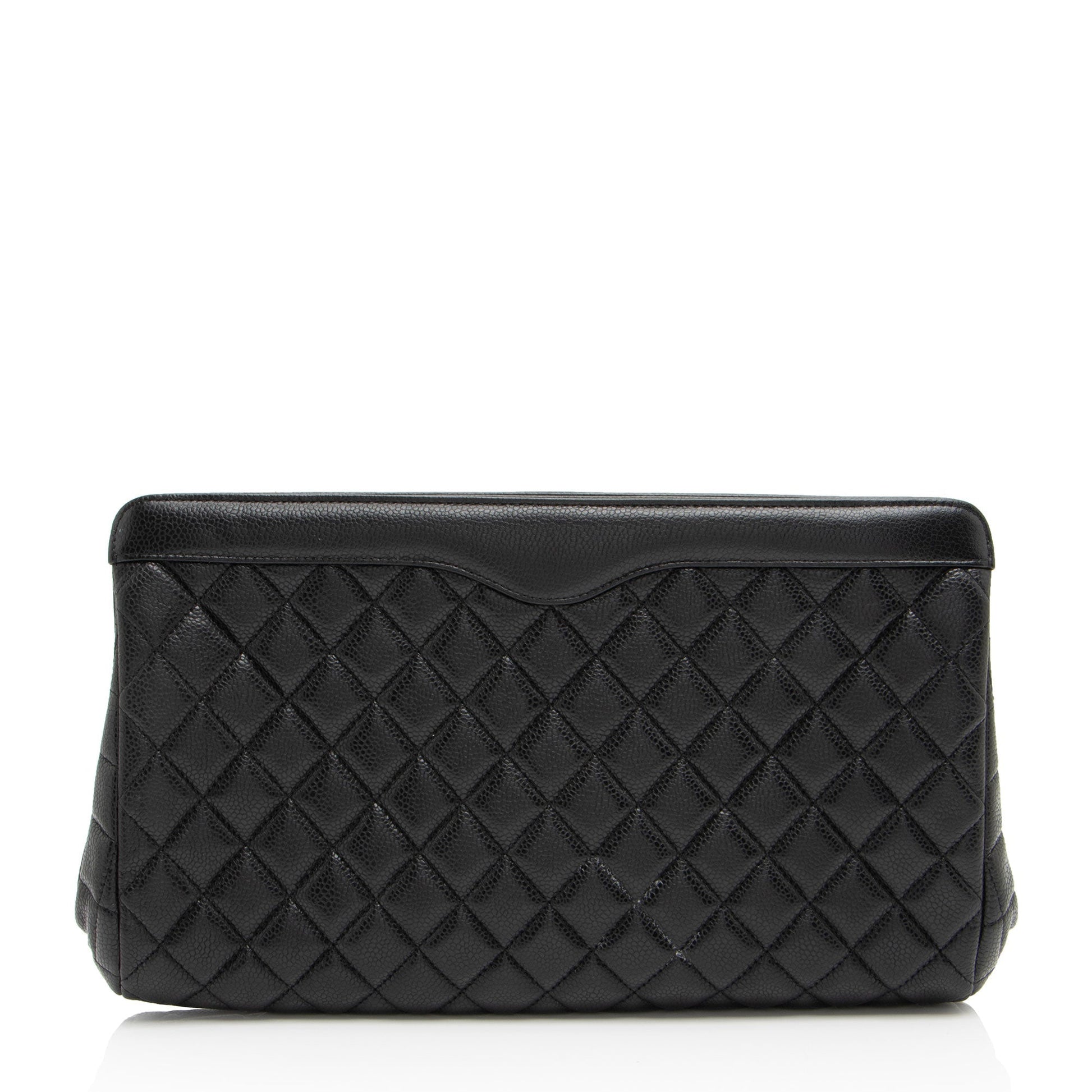 Chanel Caviar CC Frame SHF-sS7xNc Leather Clutch Bag