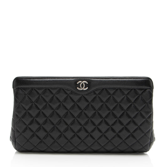 Chanel Caviar CC Frame SHF-sS7xNc Leather Clutch Bag