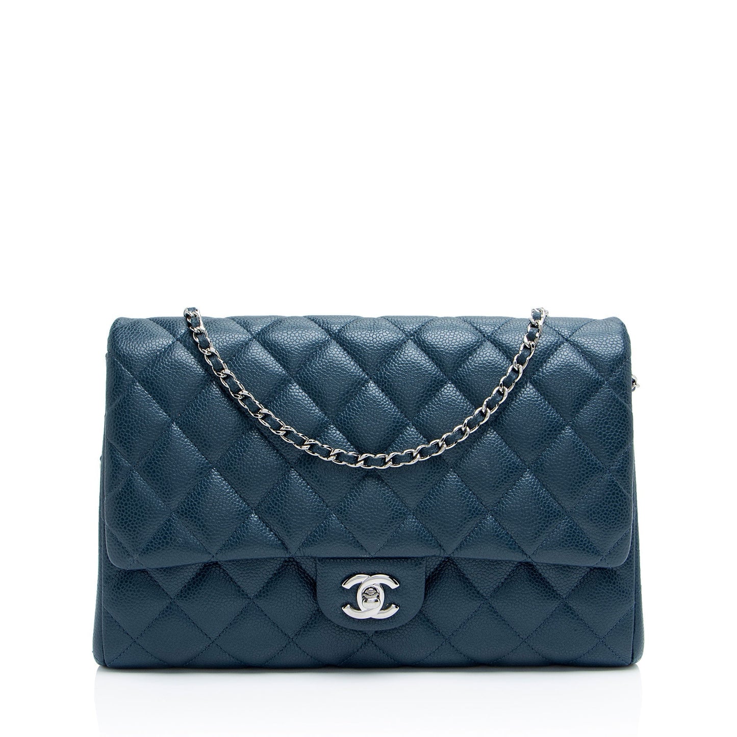 Chanel Caviar Flap Leather Clutch Bag