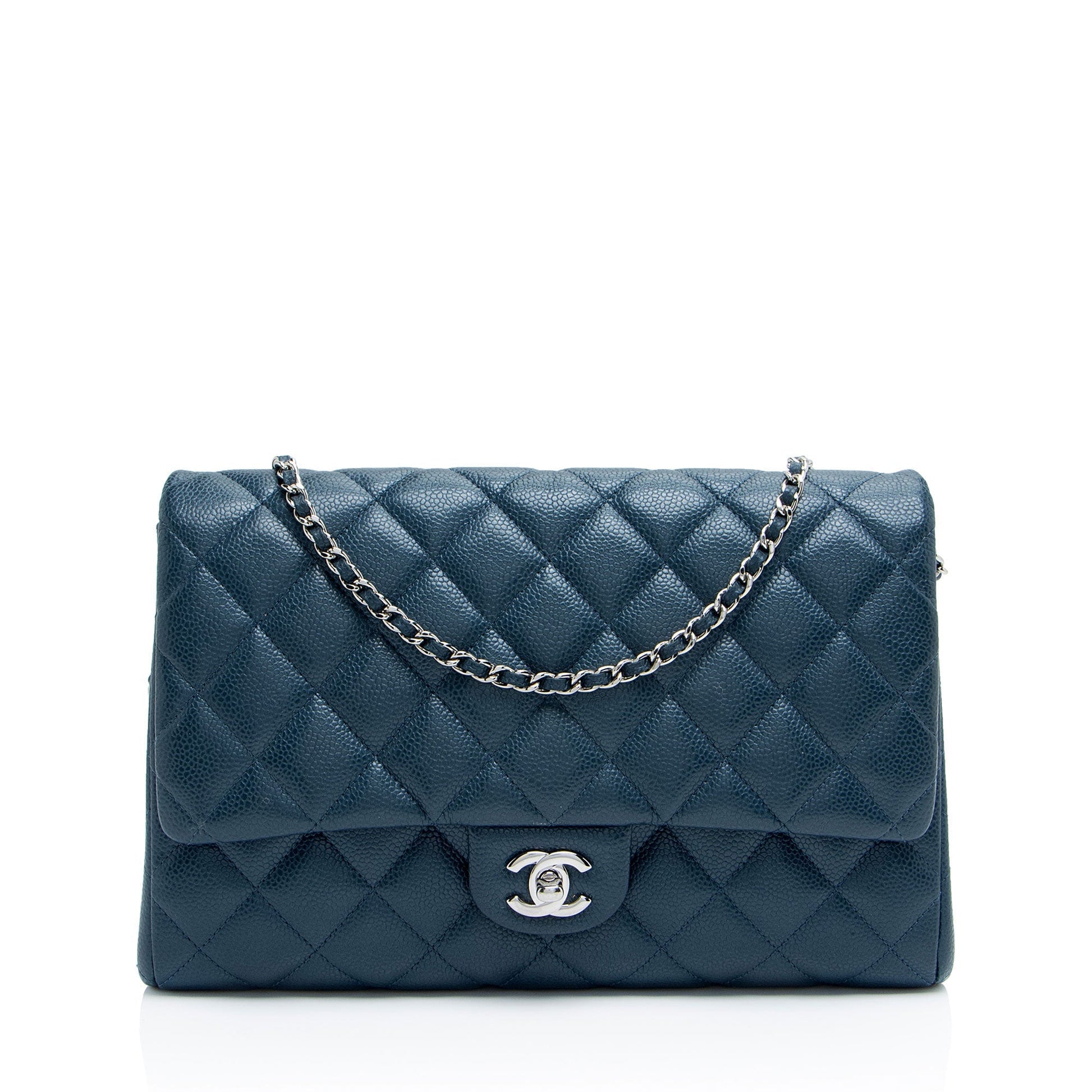 Chanel Caviar Flap Leather Clutch Bag