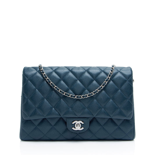Chanel Caviar Flap Leather Clutch Bag