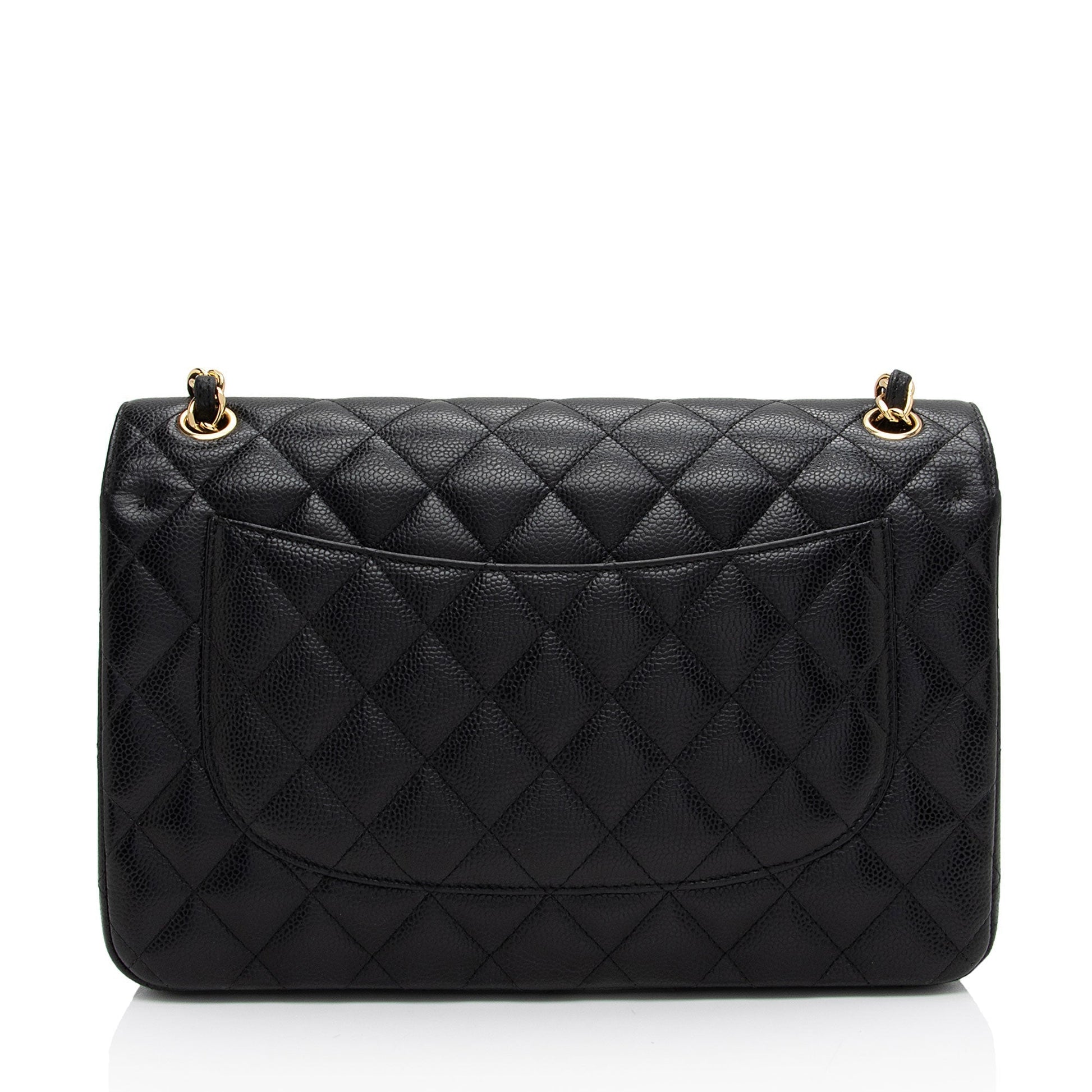 Chanel Caviar Classic Jumbo Double Flap SHF-xAxzXd Leather Shoulder Bag