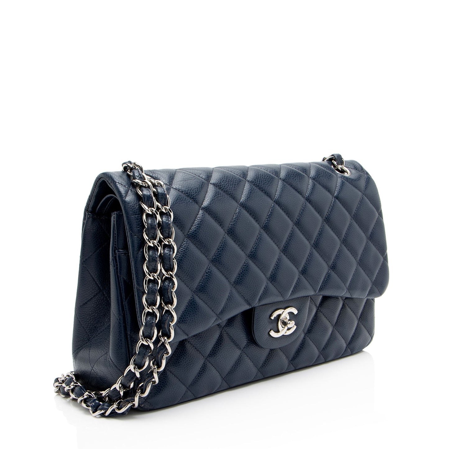 Chanel Caviar Classic Jumbo Double Flap Leather Shoulder Bag Bag 2