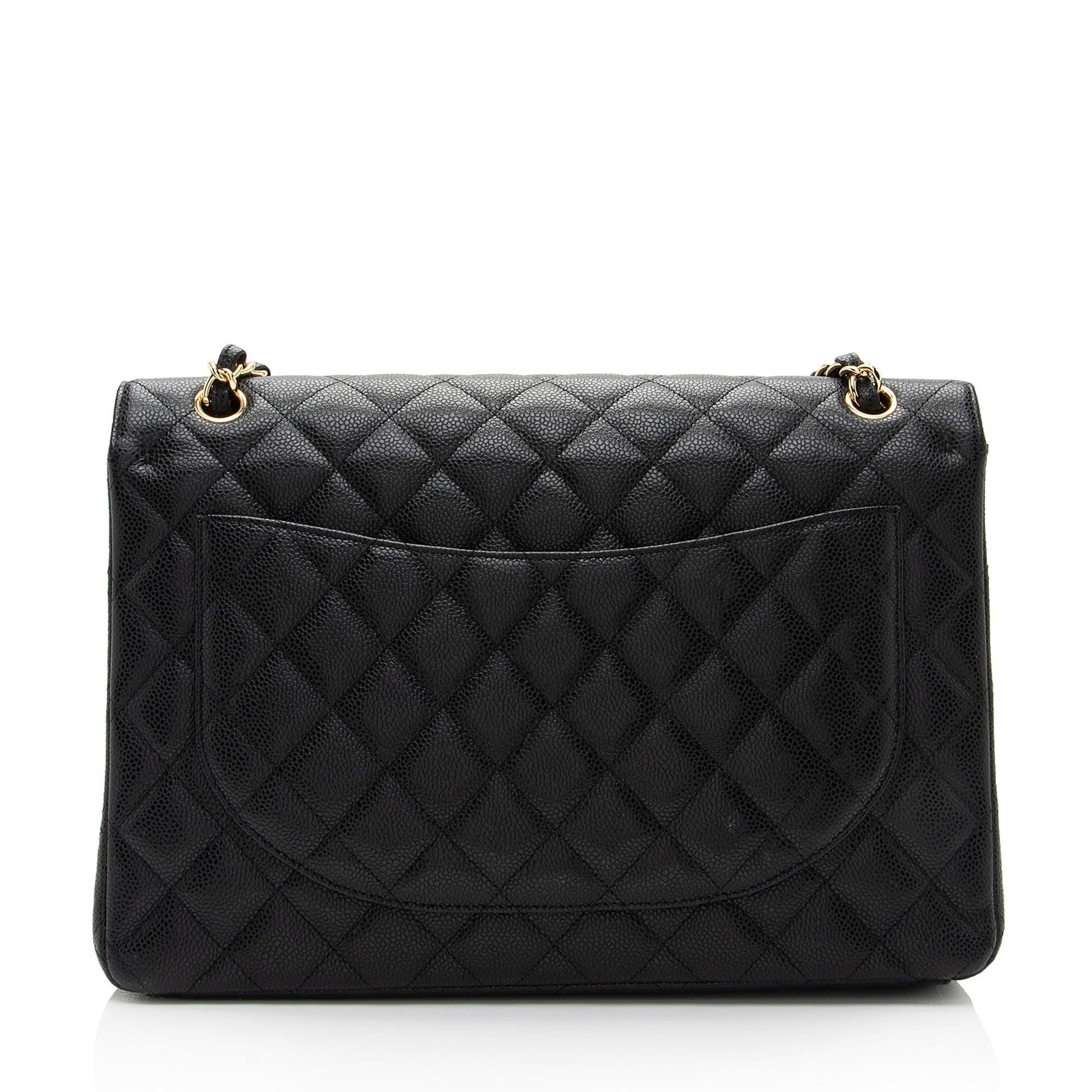 Chanel Caviar Classic Maxi Double Flap SHF-ssGyC1 Leather Shoulder Bag