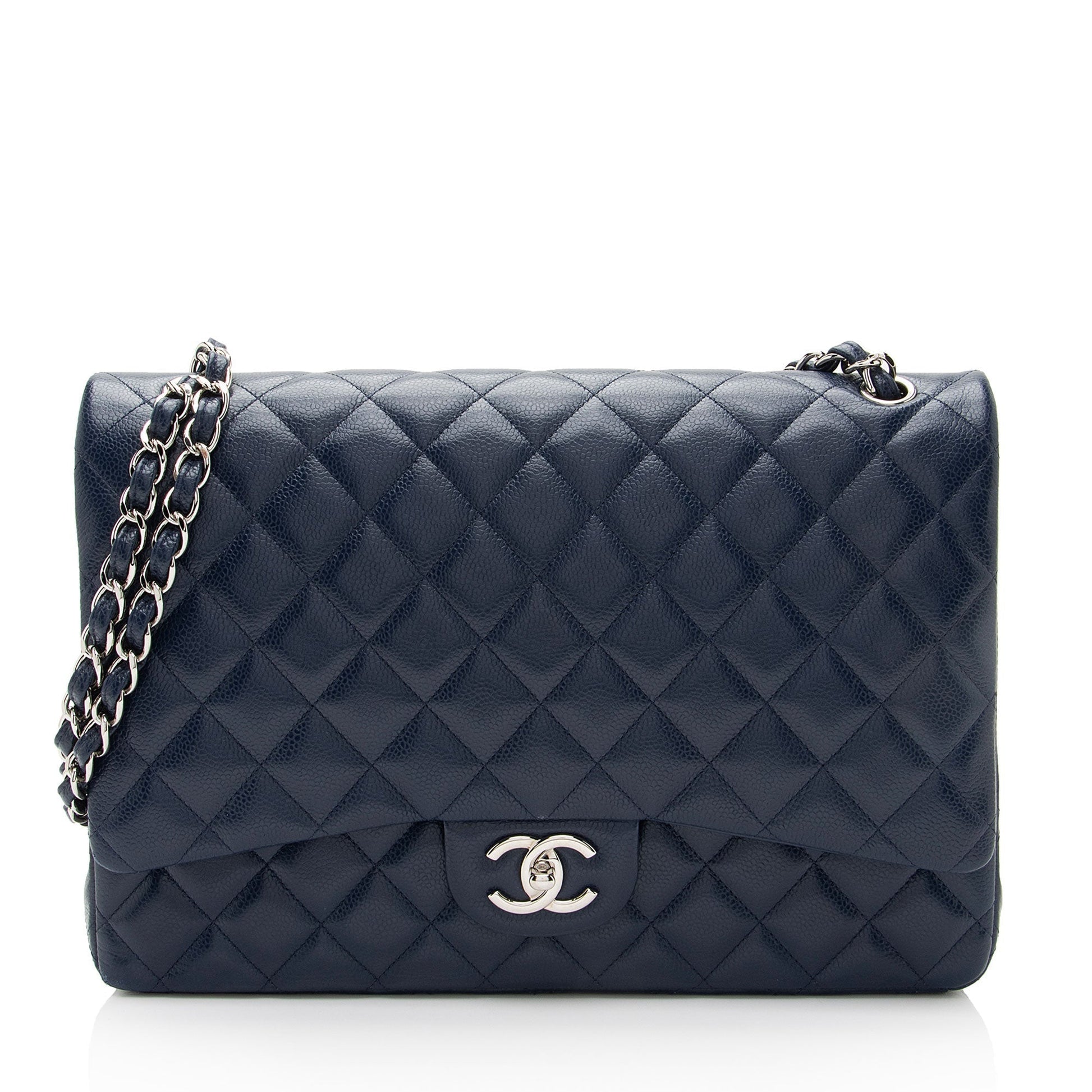 Chanel Caviar Classic Maxi Double Flap SHF-U7Rzaz Leather Shoulder Bag