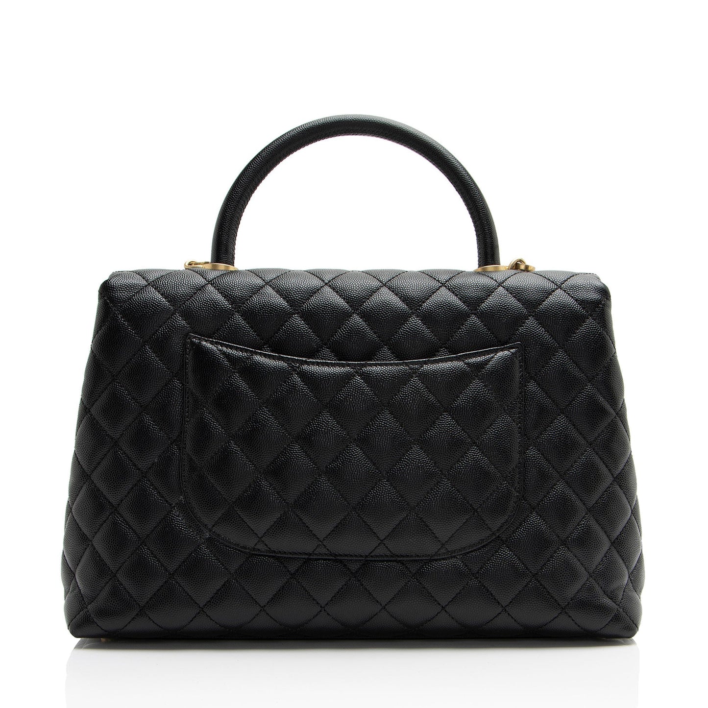 Chanel Caviar Coco Top Handle Flap Leather Shoulder Bag Flap Bag