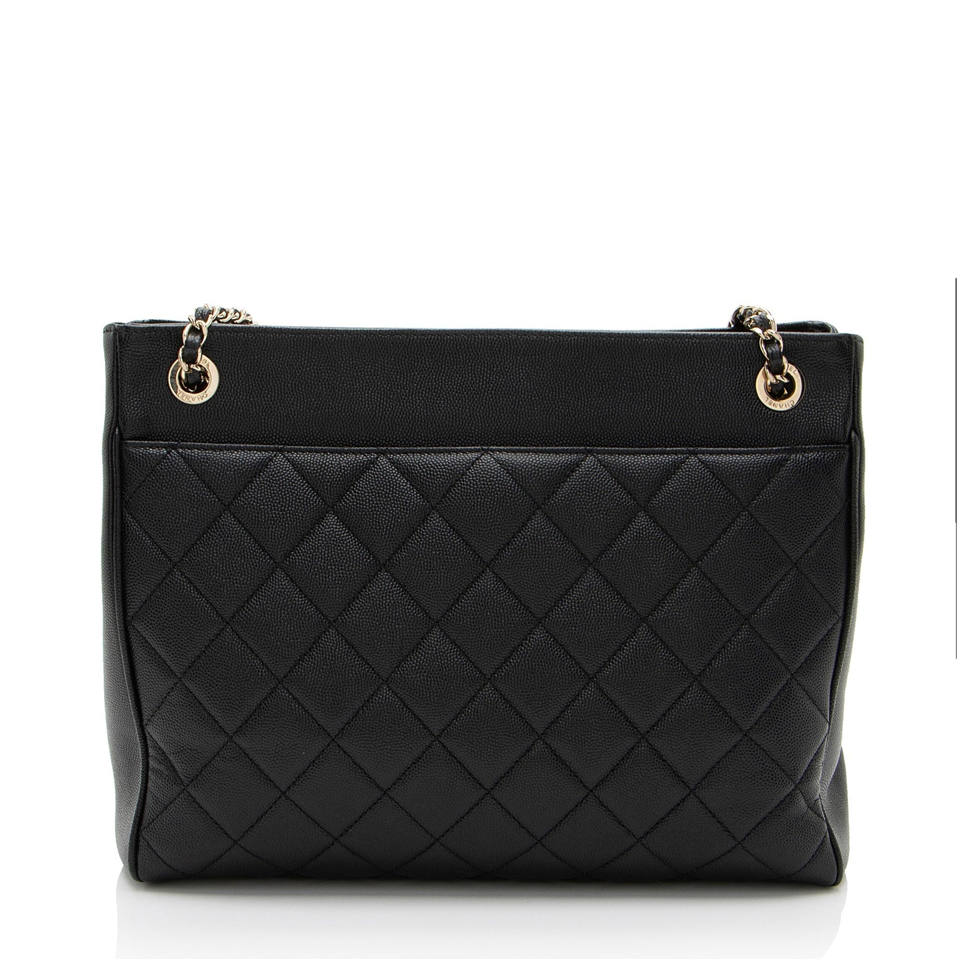 Chanel Caviar Out Flap Shopping Leather Tote Bag