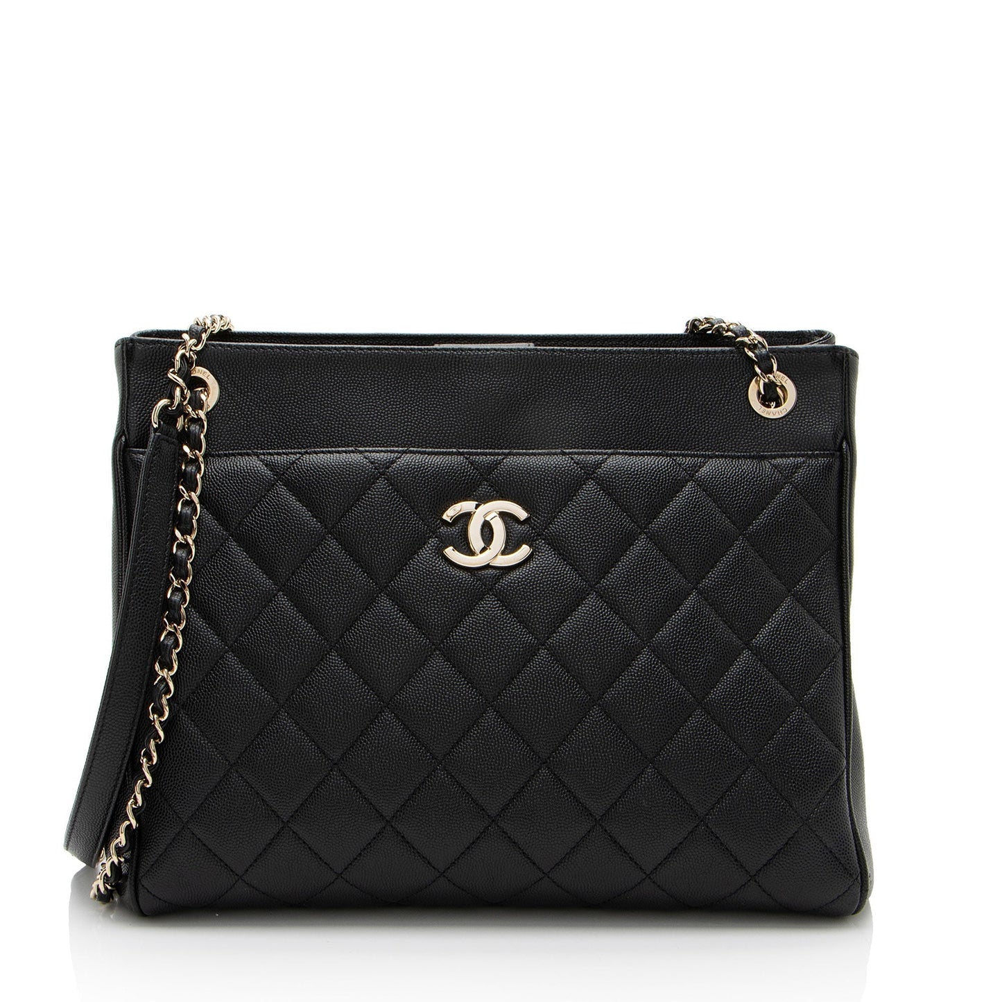 Chanel Caviar Out Flap Shopping Leather Tote Bag