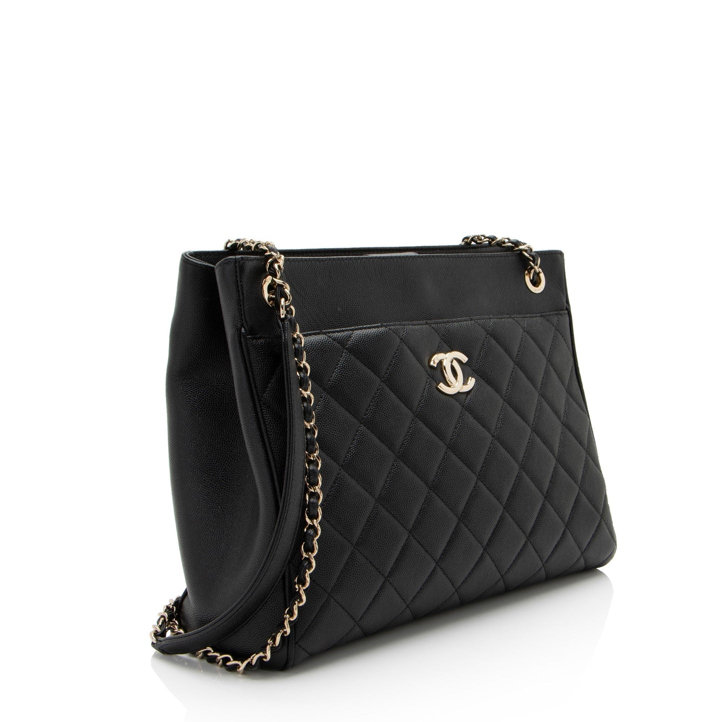 Chanel Caviar Out Flap Shopping Leather Tote Bag