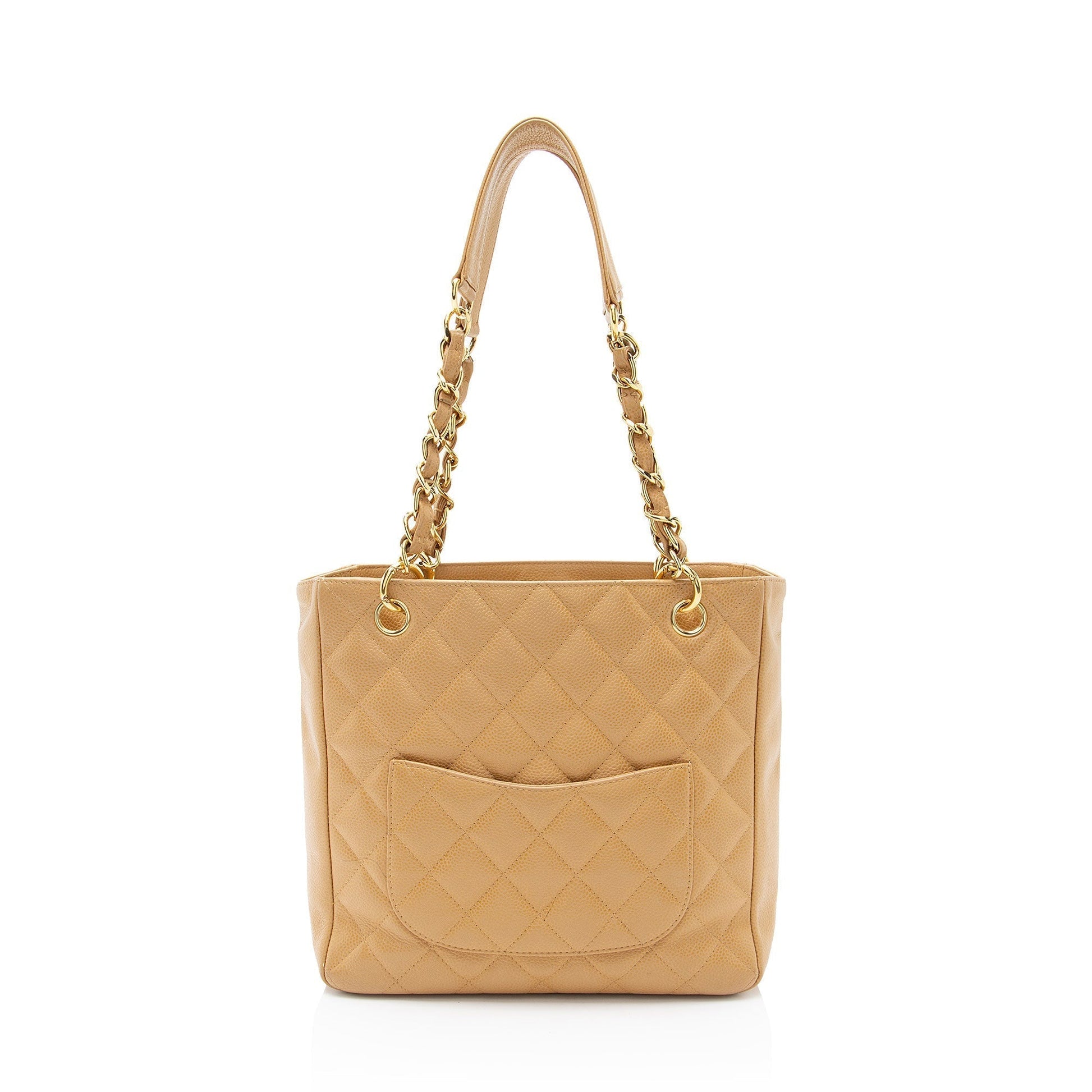 Chanel Caviar Petite Shopping Tote Leather Denim Jewelry