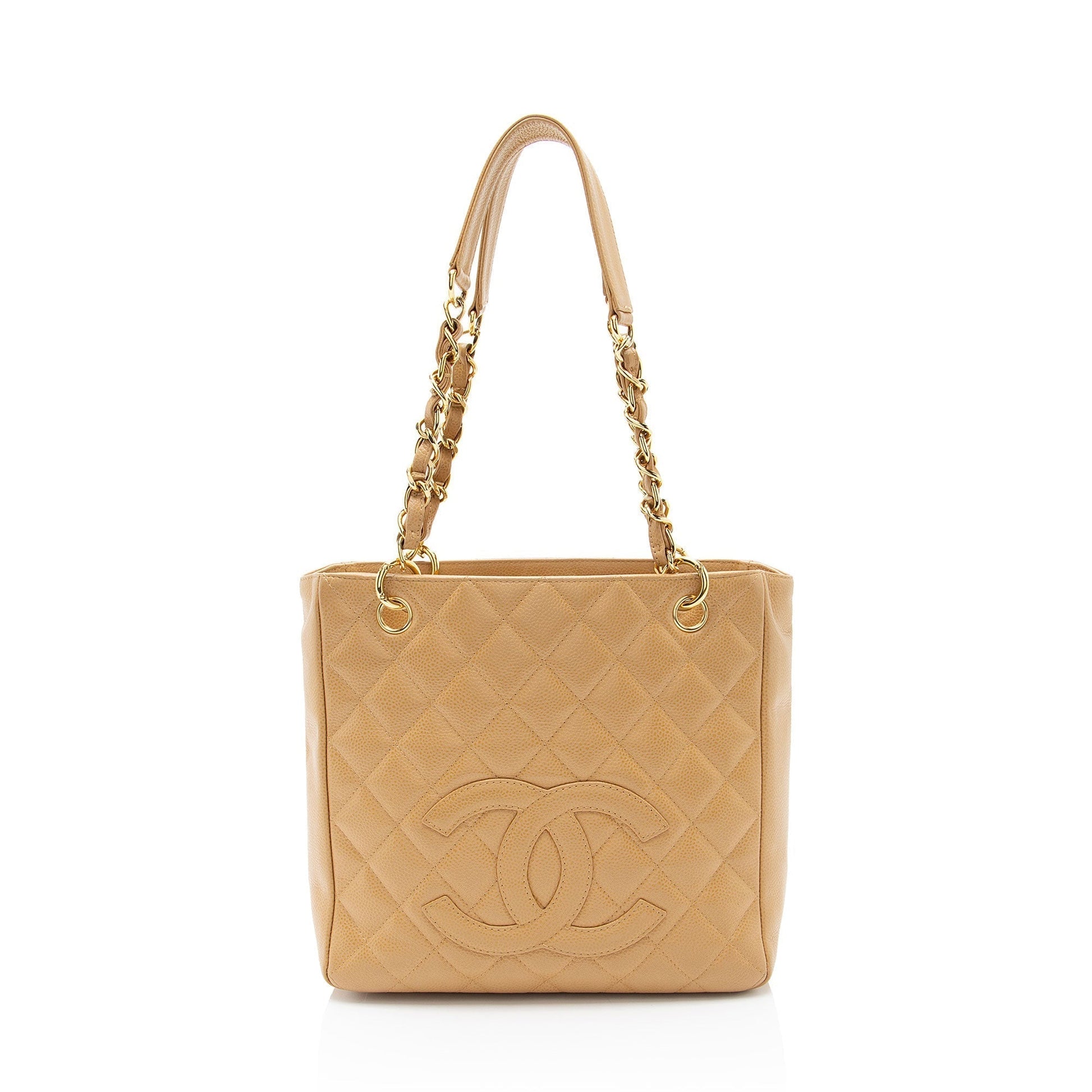 Chanel Caviar Petite Shopping Tote Leather Denim Jewelry