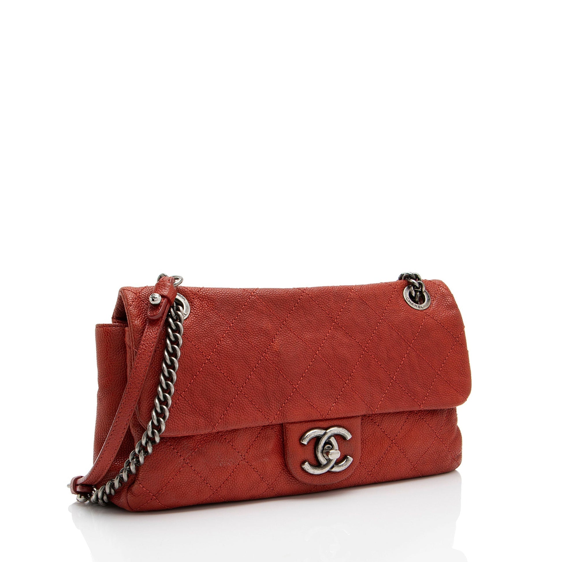 Chanel Caviar Simply CC Flap Leather Shoulder Bag