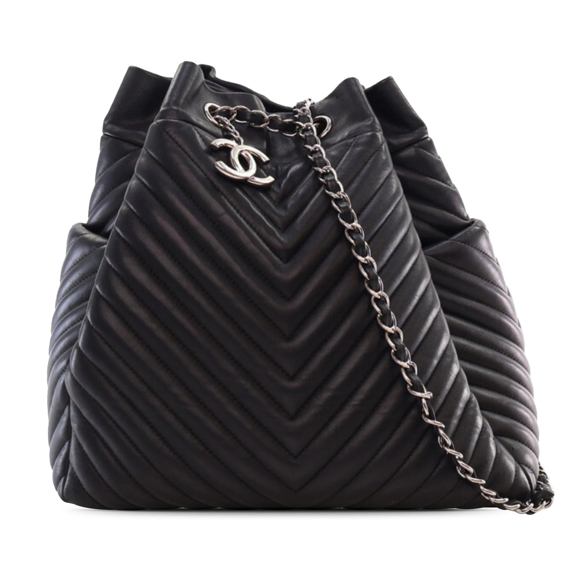 Chanel Chevron Calfskin Urban Spirit Bucket SHG-Fev4j8 Bucket Bag