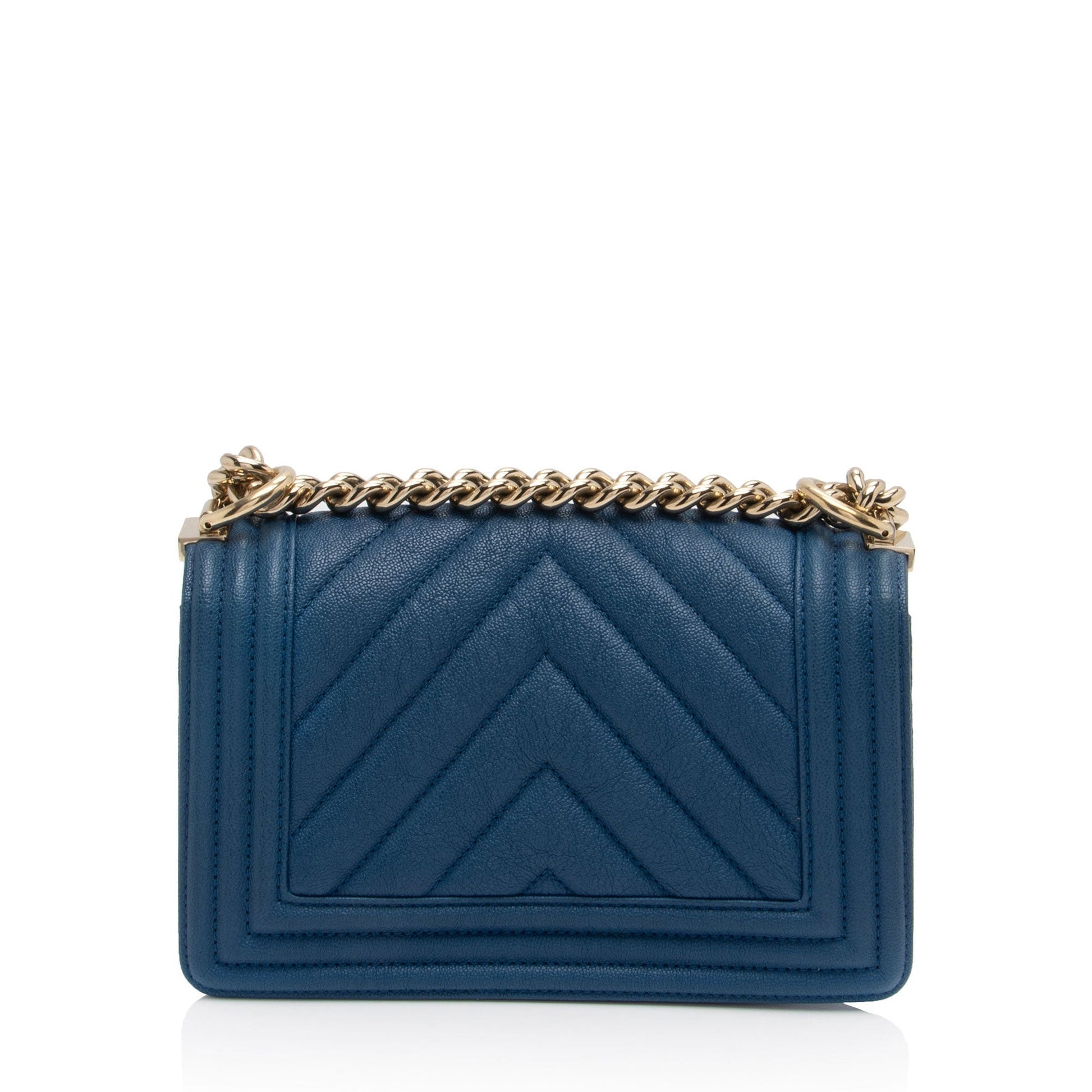 Chanel Chevron Caviar Boy Small Leather Handbag
