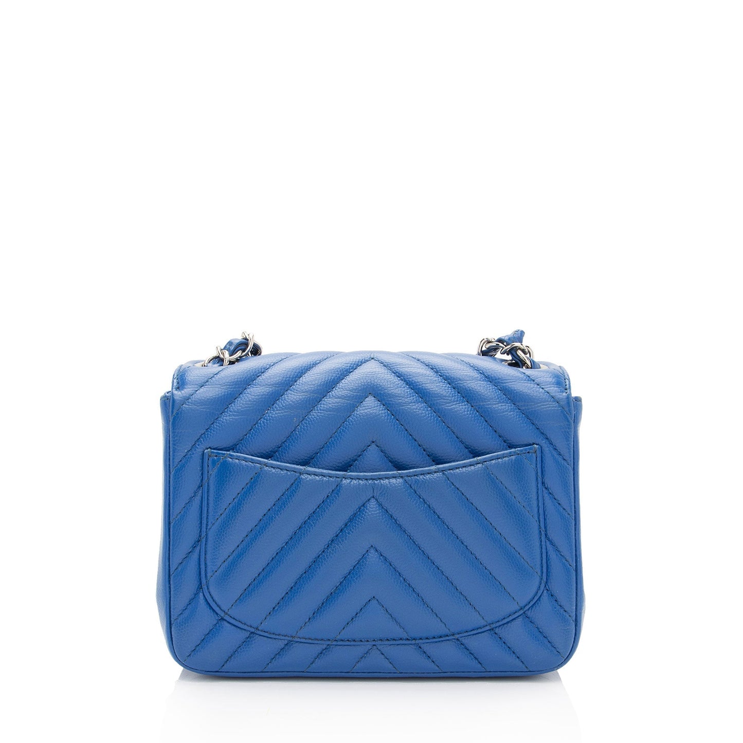 Chanel Chevron Caviar Square Flap SHF-OSPKli Leather Shoulder Bag