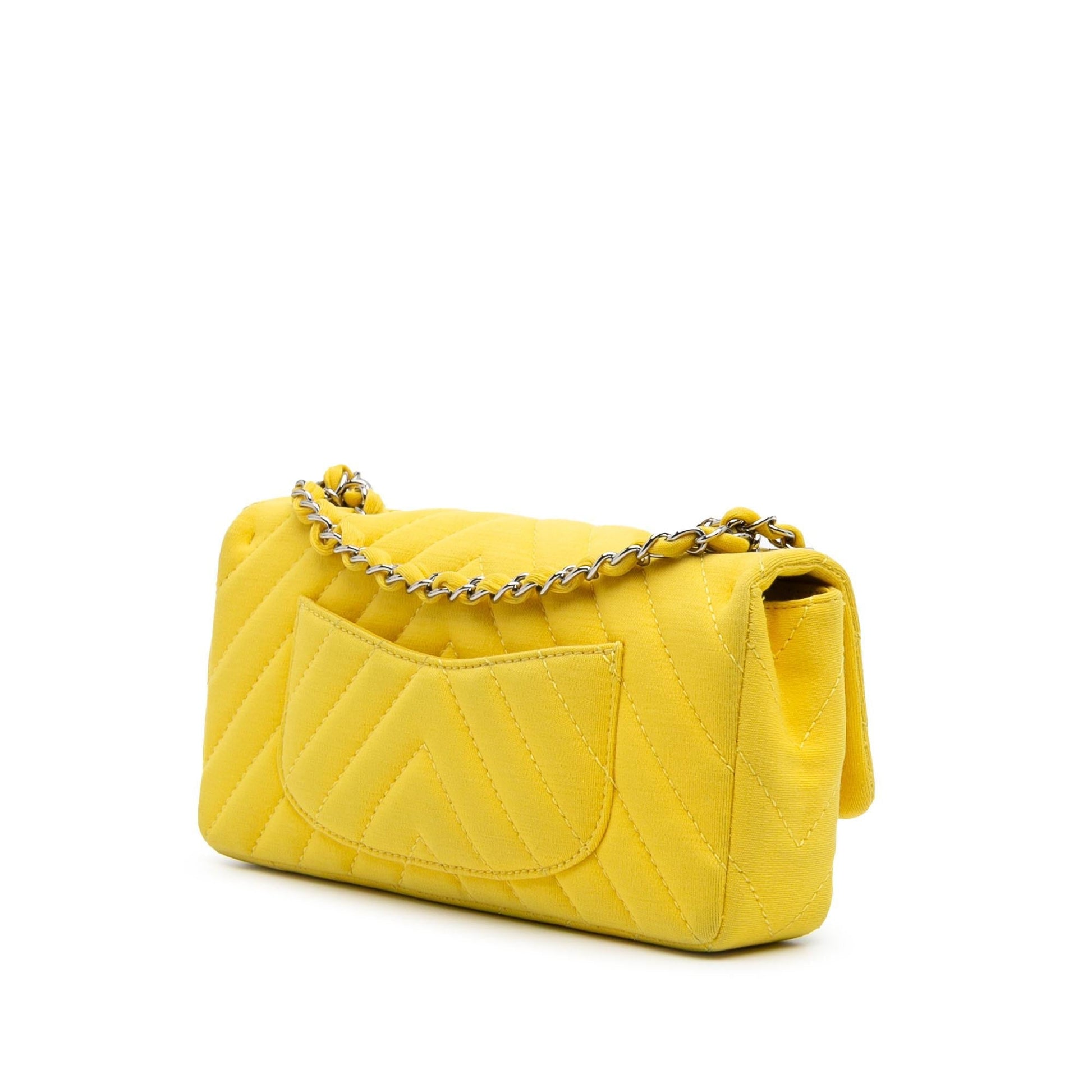 Chanel Chevron Jersey East West Flap Handbag