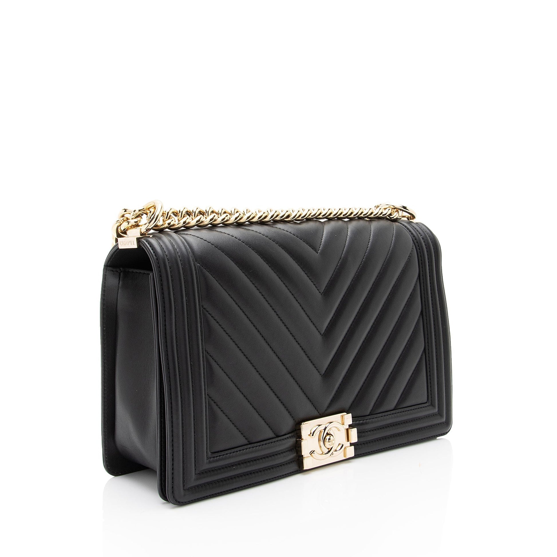 Chanel Chevron Lambskin New Boy SHF-KOMM25 Handbag