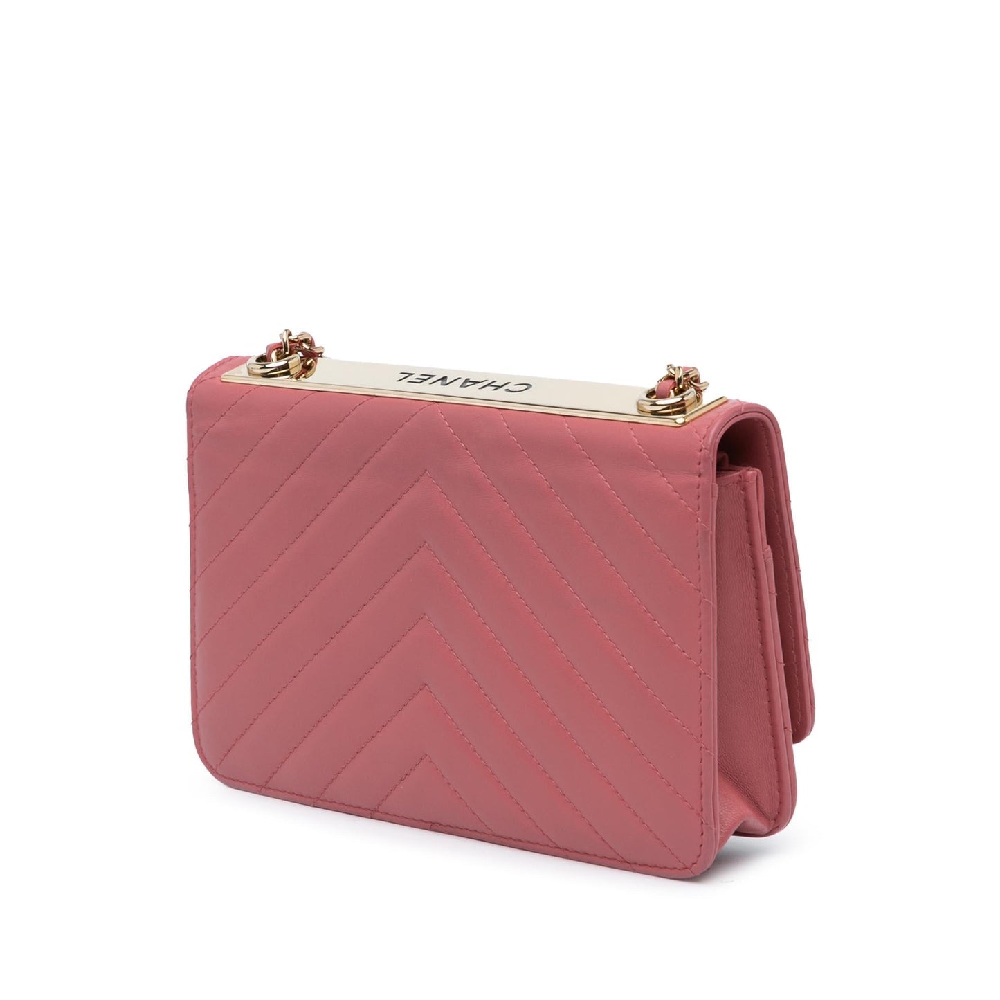 Chanel Chevron Quilted Lambskin Trendy CC on Wallet Case On Chain