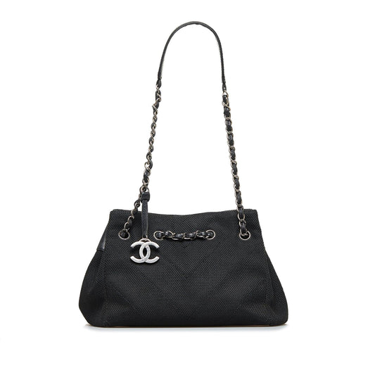 Chanel Chevron Shoulder Bag (SHG-D W3z) Denim Mini Jewelry