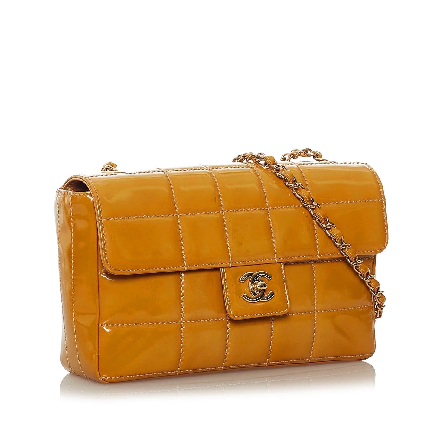 Chanel Choco Bar Patent Single Flap SHG Leather Shoulder Bag