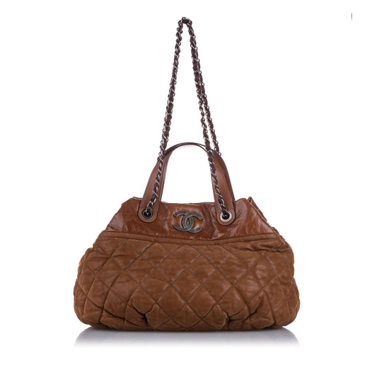 Chanel Classic In the Mix Lambskin Satchel (SHG-22768) Leather Denim Jewelry