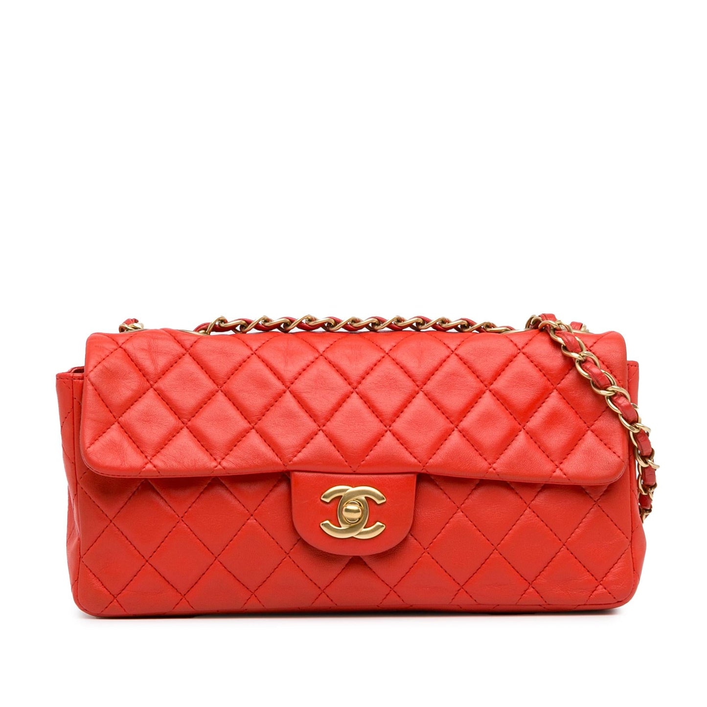 Chanel Classic Lambskin East West Single Flap Handbag