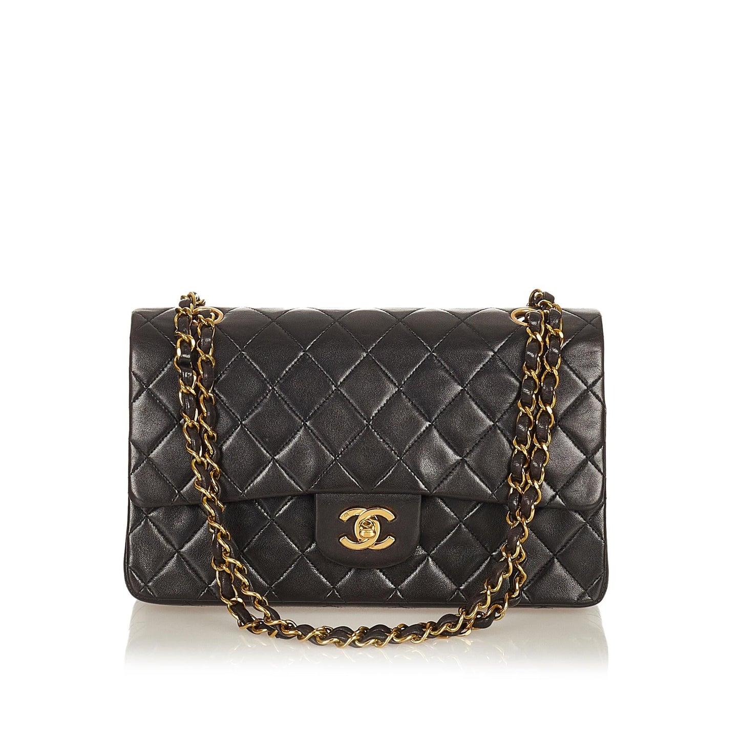 Chanel Classic Lambskin Double Flap SHG Leather Shoulder Bag Bag Shg