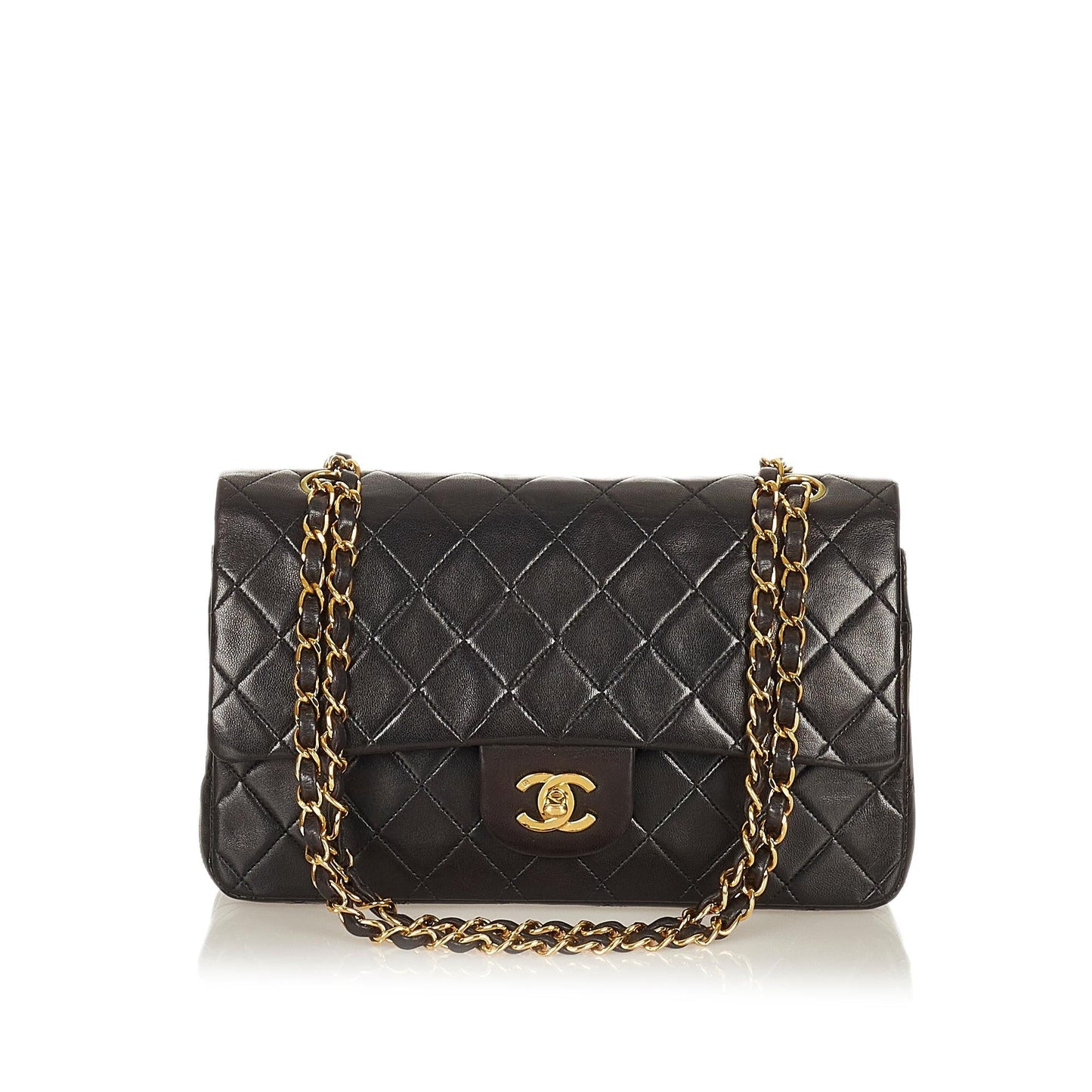 Chanel Classic Lambskin Double Flap SHG Leather Shoulder Bag