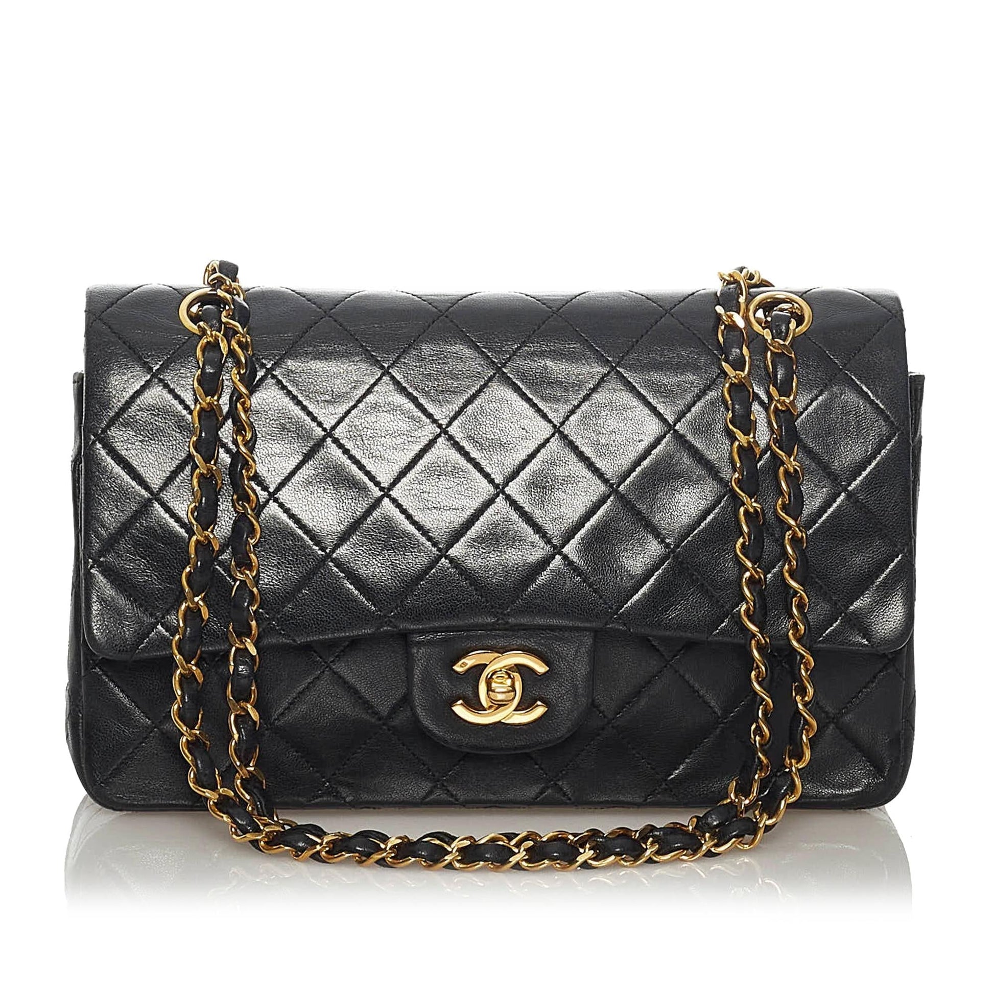 Chanel Classic Lambskin Double Flap SHG Leather Shoulder Bag 8