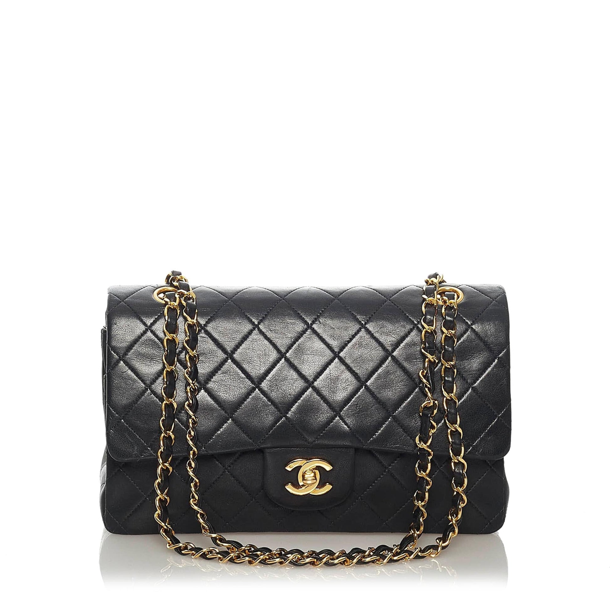 Chanel Classic Lambskin Double Flap SHG Leather Shoulder Bag 9