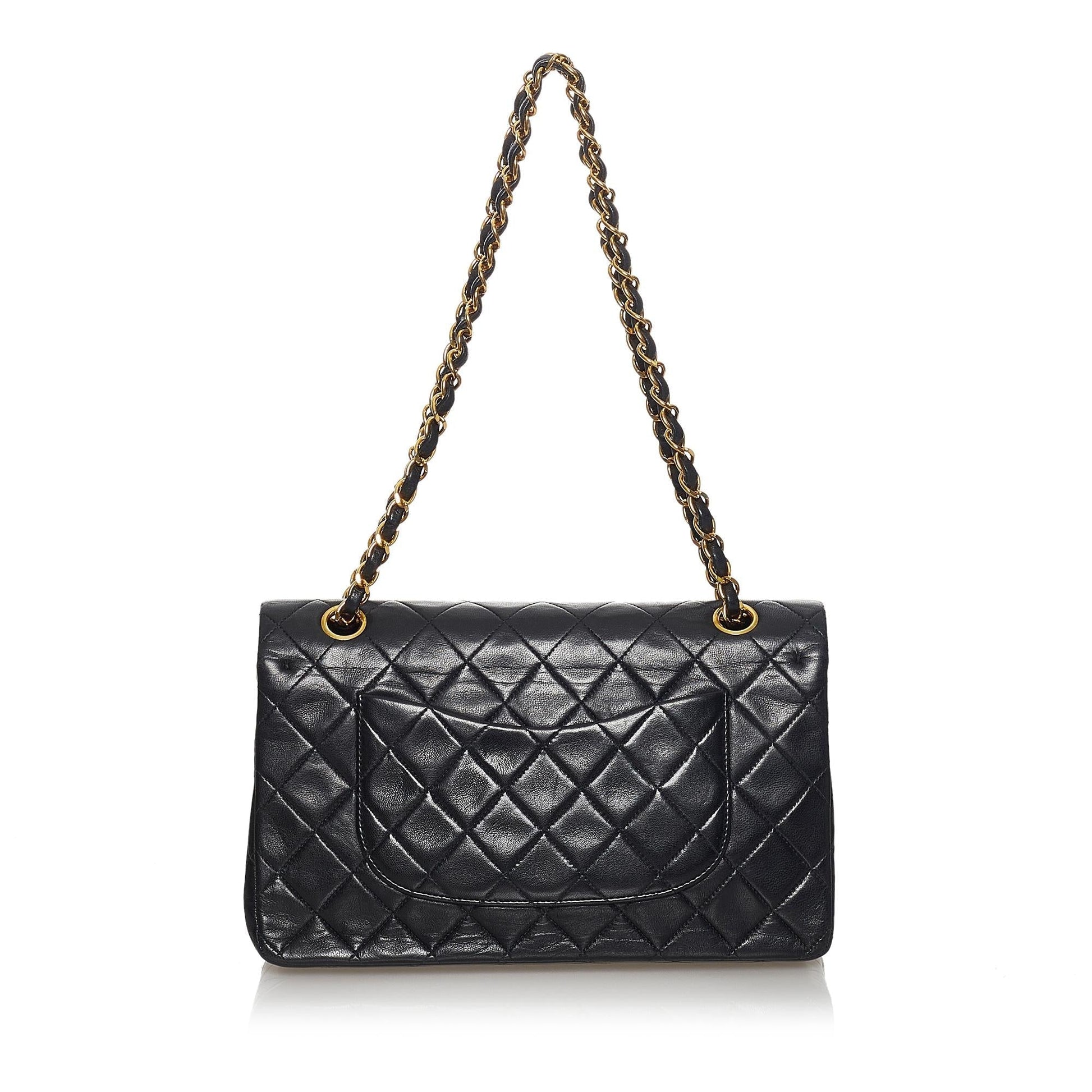 Chanel Classic Lambskin Double Flap SHG Leather Shoulder Bag 10