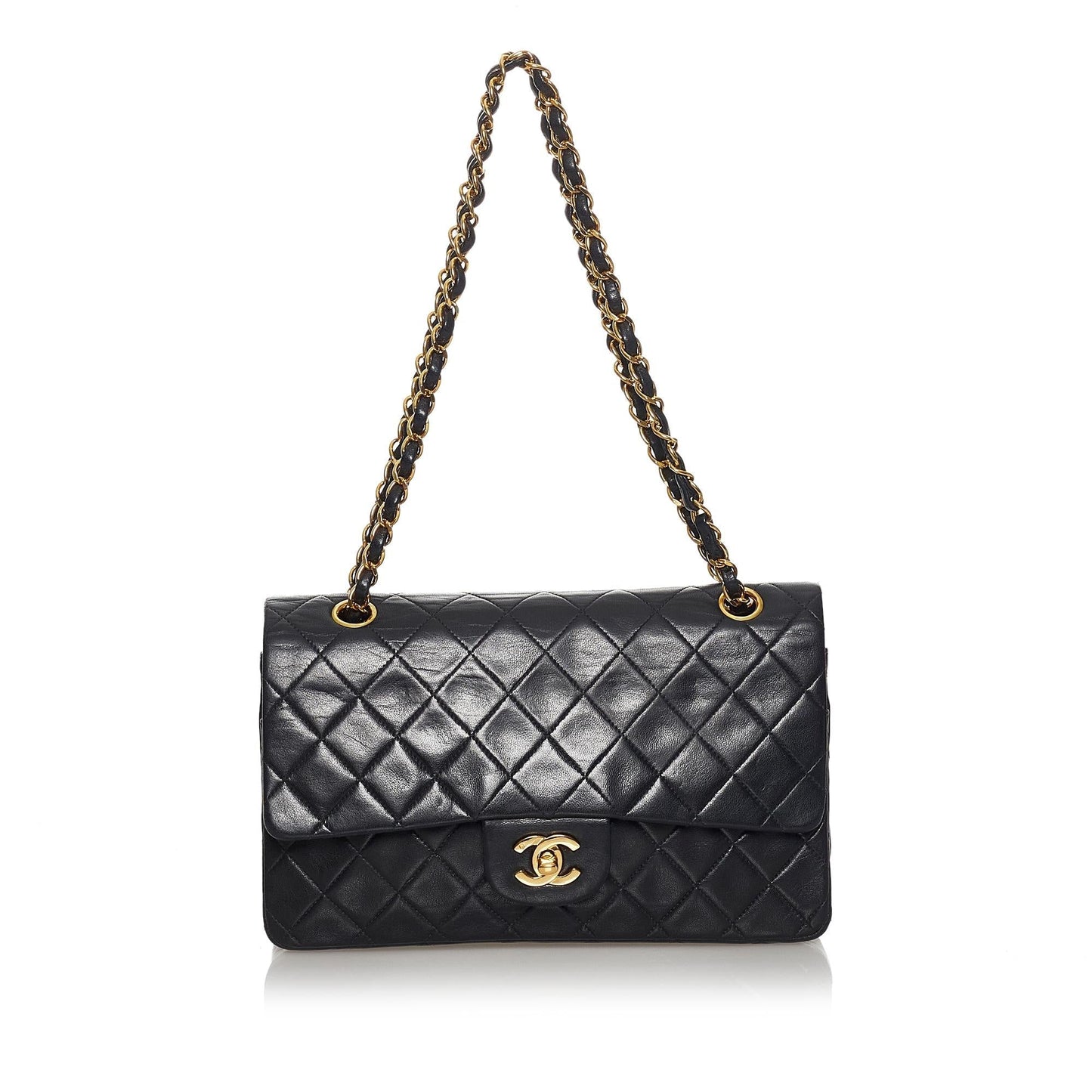 Chanel Classic Lambskin Double Flap SHG Leather Shoulder Bag 10