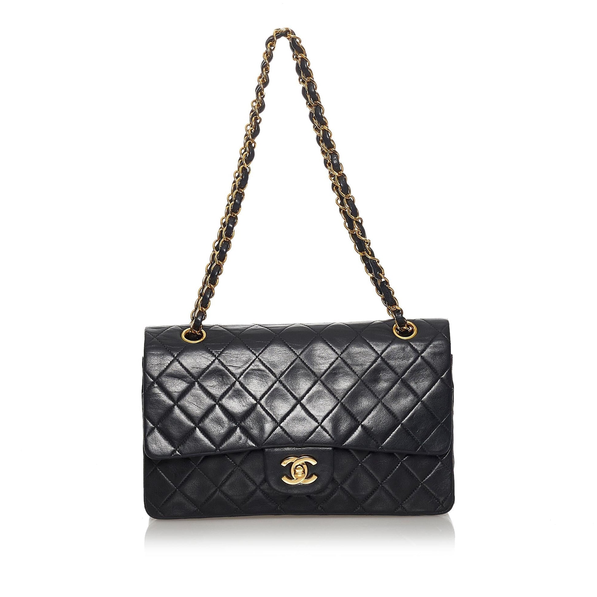 Chanel Classic Lambskin Double Flap SHG Leather Shoulder Bag 10